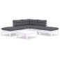vidaXL 6-tlg. Garten-Lounge-Set mit Kissen Weiß Kiefernholz vidaXL 6-tlg. Garten-Lounge-Set mit Kissen Weiß Kiefernholz