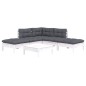 vidaXL 6-tlg. Garten-Lounge-Set mit Kissen Weiß Kiefernholz vidaXL 6-tlg. Garten-Lounge-Set mit Kissen Weiß Kiefernholz