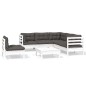 vidaXL 6-tlg. Garten-Lounge-Set mit Kissen Weiß Kiefernholz vidaXL 6-tlg. Garten-Lounge-Set mit Kissen Weiß Kiefernholz