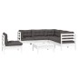 vidaXL 6-tlg. Garten-Lounge-Set mit Kissen Weiß Kiefernholz vidaXL 6-tlg. Garten-Lounge-Set mit Kissen Weiß Kiefernholz