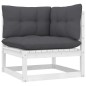 vidaXL 9-tlg. Garten-Lounge-Set mit Kissen Weiß Kiefer Massivholz vidaXL 9-tlg. Garten-Lounge-Set mit Kissen Weiß Kiefer Massivholz