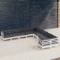 vidaXL 10-tlg. Garten-Lounge-Set mit Kissen Weiß Kiefernholz vidaXL 10-tlg. Garten-Lounge-Set mit Kissen Weiß Kiefernholz