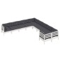 vidaXL 10-tlg. Garten-Lounge-Set mit Kissen Weiß Kiefernholz vidaXL 10-tlg. Garten-Lounge-Set mit Kissen Weiß Kiefernholz