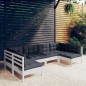 vidaXL 6-tlg. Garten-Lounge-Set mit Kissen Weiß Kiefer Massivholz vidaXL 6-tlg. Garten-Lounge-Set mit Kissen Weiß Kiefer Massivholz