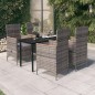 vidaXL 5-tlg. Garten-Essgruppe mit Kissen Grau vidaXL 5-tlg. Garten-Essgruppe mit Kissen Grau