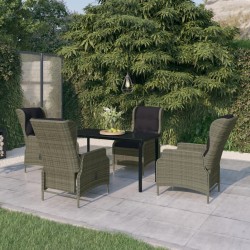 vidaXL 5-tlg. Garten-Essgruppe Braun