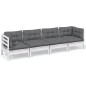 vidaXL 4-tlg. Garten-Lounge-Set mit Kissen Kiefer Massivholz vidaXL 4-tlg. Garten-Lounge-Set mit Kissen Kiefer Massivholz