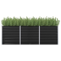 vidaXL Garten-Hochbeet Anthrazit 240 x 80 x 77 cm Verzinkter Stahl