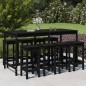 vidaXL 9-tlg. Gartenbar-Set Schwarz Massivholz Kiefer vidaXL 9-tlg. Gartenbar-Set Schwarz Massivholz Kiefer
