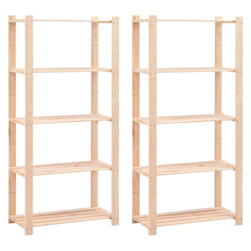 vidaXL Regale 5 Böden 2 Stk. 80×38×170 cm Kiefer Massivholz 250 kg vidaXL Regale 5 Böden 2 Stk. 80×38×170 cm Kiefer Massivholz 250 kg