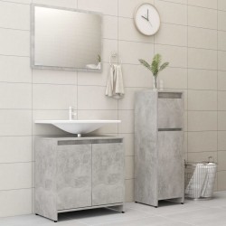 vidaXL 3-tlg. Badmöbel-Set Betongrau Holzwerkstoff