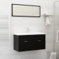 vidaXL Badmöbel-Set Schwarz Holzwerkstoff vidaXL Badmöbel-Set Schwarz Holzwerkstoff