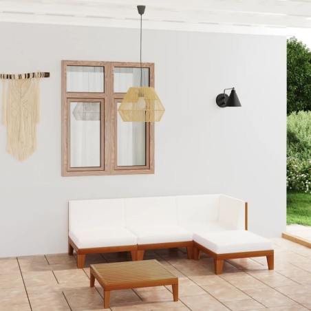 vidaXL 5-tlg. Garten-Lounge-Set mit Kissen Massivholz Akazie