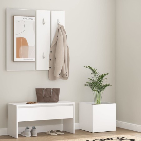 vidaXL Flurmöbel-Set Weiß Holzwerkstoff