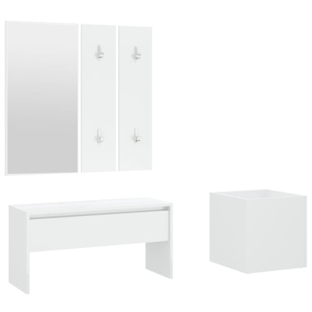 vidaXL Flurmöbel-Set Weiß Holzwerkstoff