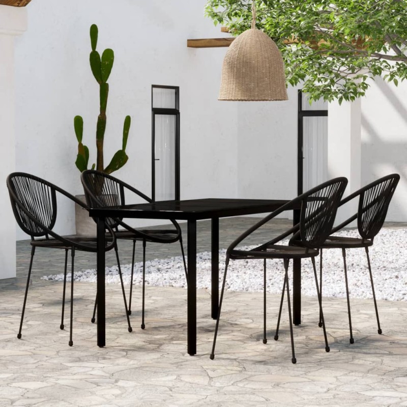 vidaXL 5-tlg. Garten-Essgruppe Schwarz vidaXL 5-tlg. Garten-Essgruppe Schwarz
