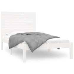 vidaXL Massivholzbett Weiß 90x200 cm