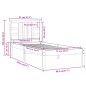 vidaXL Massivholzbett Weiß 75x190 cm vidaXL Massivholzbett Weiß 75x190 cm