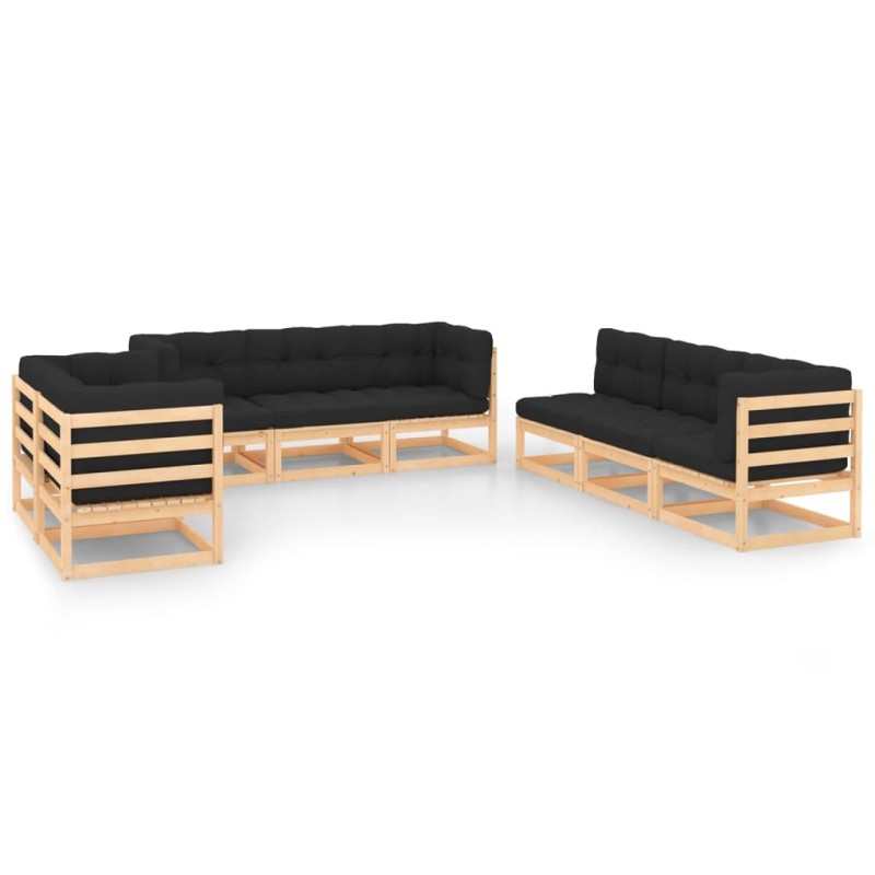 vidaXL 8-tlg. Garten-Lounge-Set mit Kissen Massivholz Kiefer vidaXL 8-tlg. Garten-Lounge-Set mit Kissen Massivholz Kiefer