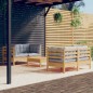 vidaXL 5-tlg. Garten-Lounge-Set mit Grauen Kissen Kiefernholz vidaXL 5-tlg. Garten-Lounge-Set mit Grauen Kissen Kiefernholz
