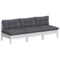 vidaXL 3-Sitzer-Gartensofa mit Anthrazit Kissen Massivholz Kiefer vidaXL 3-Sitzer-Gartensofa mit Anthrazit Kissen Massivholz Kiefer