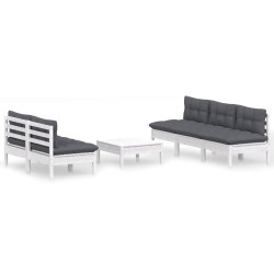 vidaXL 6-tlg. Garten-Lounge-Set mit Anthrazit Kissen Kiefernholz