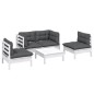 vidaXL 5-tlg. Garten-Lounge-Set mit Kissen Kiefer Massivholz vidaXL 5-tlg. Garten-Lounge-Set mit Kissen Kiefer Massivholz