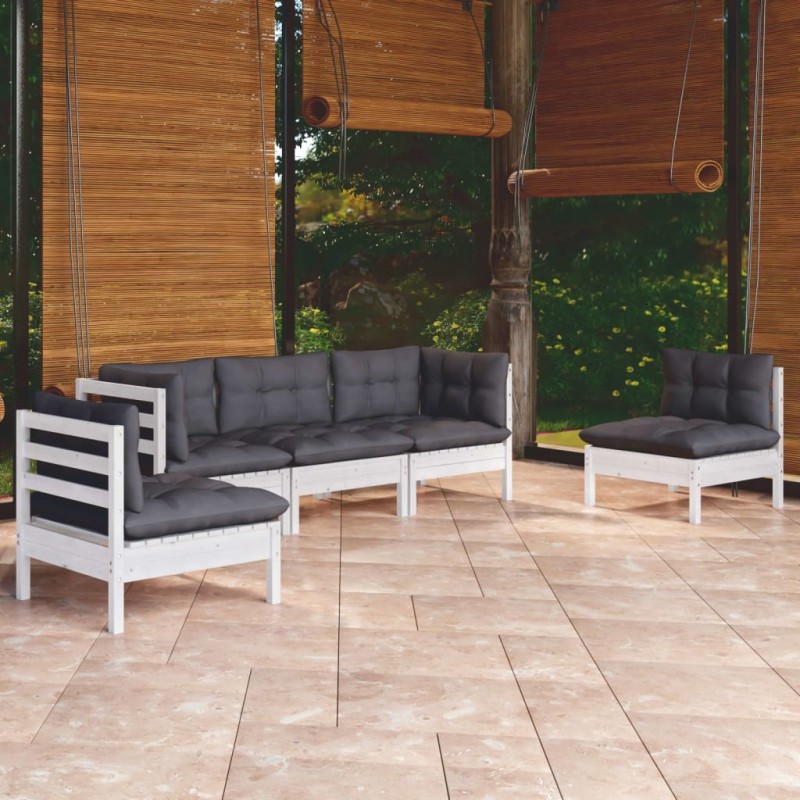 vidaXL 5-tlg. Garten-Lounge-Set mit Kissen Kiefer Massivholz vidaXL 5-tlg. Garten-Lounge-Set mit Kissen Kiefer Massivholz
