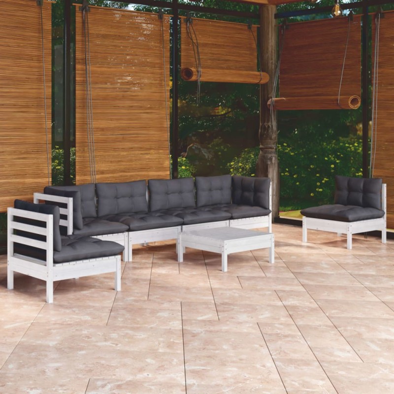 vidaXL 7-tlg. Garten-Lounge-Set mit Kissen Kiefer Massivholz vidaXL 7-tlg. Garten-Lounge-Set mit Kissen Kiefer Massivholz