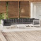 vidaXL 8-tlg. Garten-Lounge-Set mit Kissen Weiß Kiefernholz vidaXL 8-tlg. Garten-Lounge-Set mit Kissen Weiß Kiefernholz
