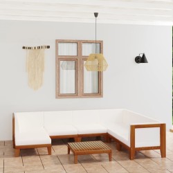 8-tlg. Garten-Lounge-Set mit Kissen Massivholz Akazie