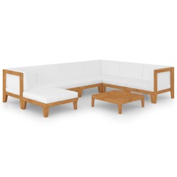 8-tlg. Garten-Lounge-Set mit Kissen Massivholz Akazie