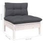 vidaXL 6-tlg. Garten-Lounge-Set mit Kissen Weiß Kiefer Massivholz vidaXL 6-tlg. Garten-Lounge-Set mit Kissen Weiß Kiefer Massivholz