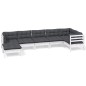 vidaXL 7-tlg. Garten-Lounge-Set mit Kissen Weiß Kiefer Massivholz vidaXL 7-tlg. Garten-Lounge-Set mit Kissen Weiß Kiefer Massivholz