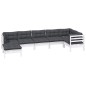 vidaXL 7-tlg. Garten-Lounge-Set mit Kissen Weiß Kiefer Massivholz vidaXL 7-tlg. Garten-Lounge-Set mit Kissen Weiß Kiefer Massivholz
