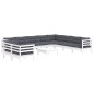 vidaXL 11-tlg. Garten-Lounge-Set mit Kissen Weiß Massivholz Kiefer vidaXL 11-tlg. Garten-Lounge-Set mit Kissen Weiß Massivholz Kiefer