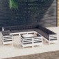 vidaXL 14-tlg. Garten-Lounge-Set mit Kissen Weiß Massivholz Kiefer vidaXL 14-tlg. Garten-Lounge-Set mit Kissen Weiß Massivholz Kiefer