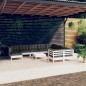 vidaXL 11-tlg. Garten-Lounge-Set mit Kissen Weiß Kiefernholz vidaXL 11-tlg. Garten-Lounge-Set mit Kissen Weiß Kiefernholz