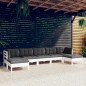 vidaXL 7-tlg. Garten-Lounge-Set mit Kissen Weiß Kiefernholz vidaXL 7-tlg. Garten-Lounge-Set mit Kissen Weiß Kiefernholz