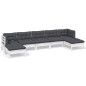 vidaXL 7-tlg. Garten-Lounge-Set mit Kissen Weiß Kiefernholz vidaXL 7-tlg. Garten-Lounge-Set mit Kissen Weiß Kiefernholz