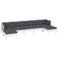 vidaXL 7-tlg. Garten-Lounge-Set mit Kissen Weiß Kiefernholz vidaXL 7-tlg. Garten-Lounge-Set mit Kissen Weiß Kiefernholz