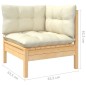 vidaXL 7-tlg. Garten-Lounge-Set mit Creme Kissen Massivholz Kiefer vidaXL 7-tlg. Garten-Lounge-Set mit Creme Kissen Massivholz Kiefer