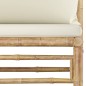 4-tlg. Garten-Lounge-Set mit Cremeweißen Kissen Bambus 4-tlg. Garten-Lounge-Set mit Cremeweißen Kissen Bambus