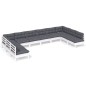 vidaXL 10-tlg. Garten-Lounge-Set mit Kissen Weiß Kiefer Massivholz vidaXL 10-tlg. Garten-Lounge-Set mit Kissen Weiß Kiefer Massivholz