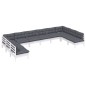 vidaXL 10-tlg. Garten-Lounge-Set mit Kissen Weiß Kiefer Massivholz vidaXL 10-tlg. Garten-Lounge-Set mit Kissen Weiß Kiefer Massivholz