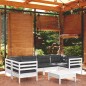 vidaXL 7-tlg. Garten-Lounge-Set mit Kissen Weiß Kiefernholz vidaXL 7-tlg. Garten-Lounge-Set mit Kissen Weiß Kiefernholz