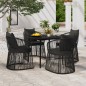 vidaXL 5-tlg. Garten-Essgruppe mit Kissen Schwarz vidaXL 5-tlg. Garten-Essgruppe mit Kissen Schwarz