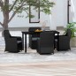 vidaXL 5-tlg. Garten-Essgruppe mit Kissen Schwarz vidaXL 5-tlg. Garten-Essgruppe mit Kissen Schwarz