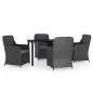 vidaXL 5-tlg. Garten-Essgruppe mit Kissen Schwarz vidaXL 5-tlg. Garten-Essgruppe mit Kissen Schwarz