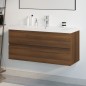 vidaXL Waschbeckenschrank mit Einbaubecken Braun Eiche Holzwerkstoff vidaXL Waschbeckenschrank mit Einbaubecken Braun Eiche Holzwerkstoff